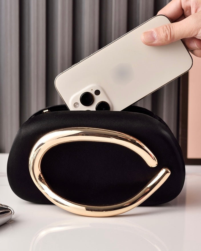 Zaria Sculpted Gold Clutch