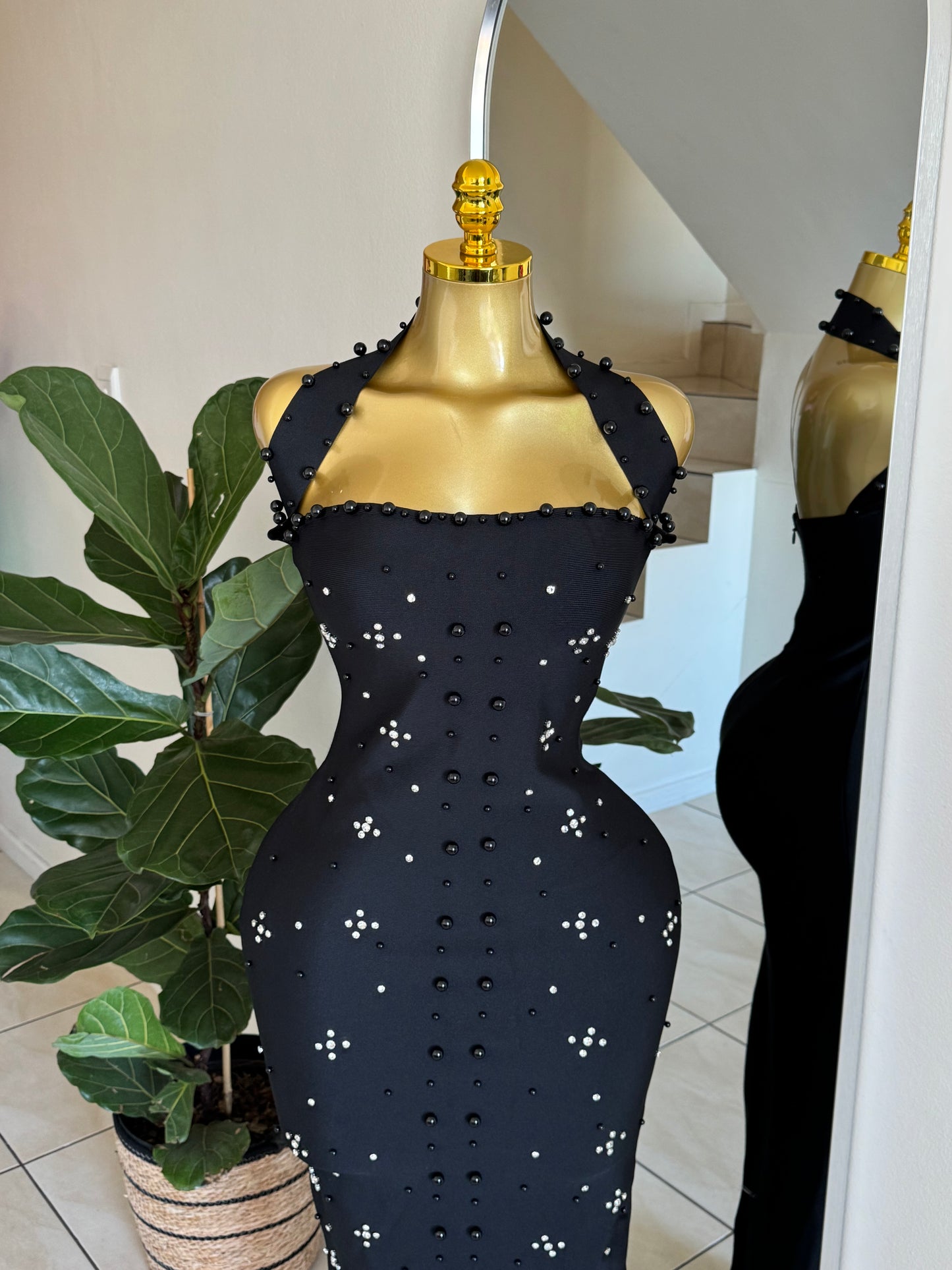 Pearl Bandage Maxi Dress