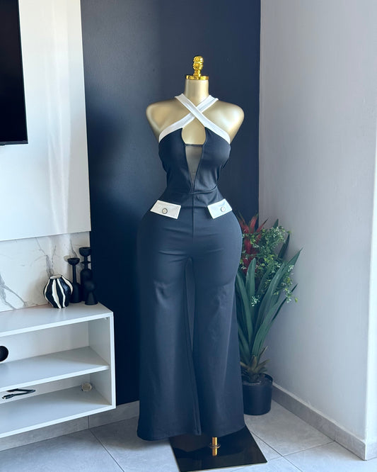 Noir Luxe Cut-Out Jumpsuit