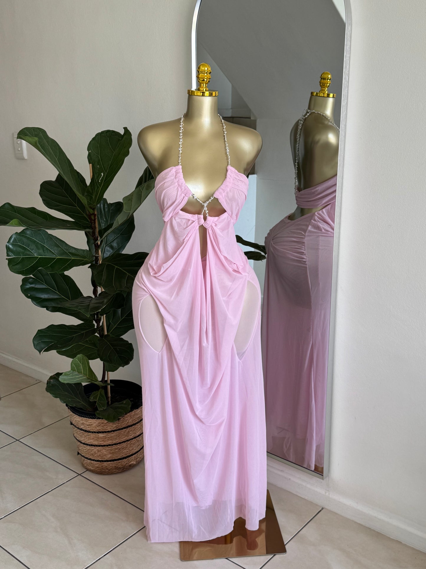 Crystal Drape Maxi Dress