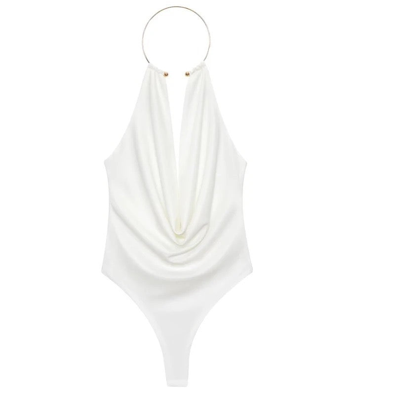 Liora Halter Ring Bodysuit Top