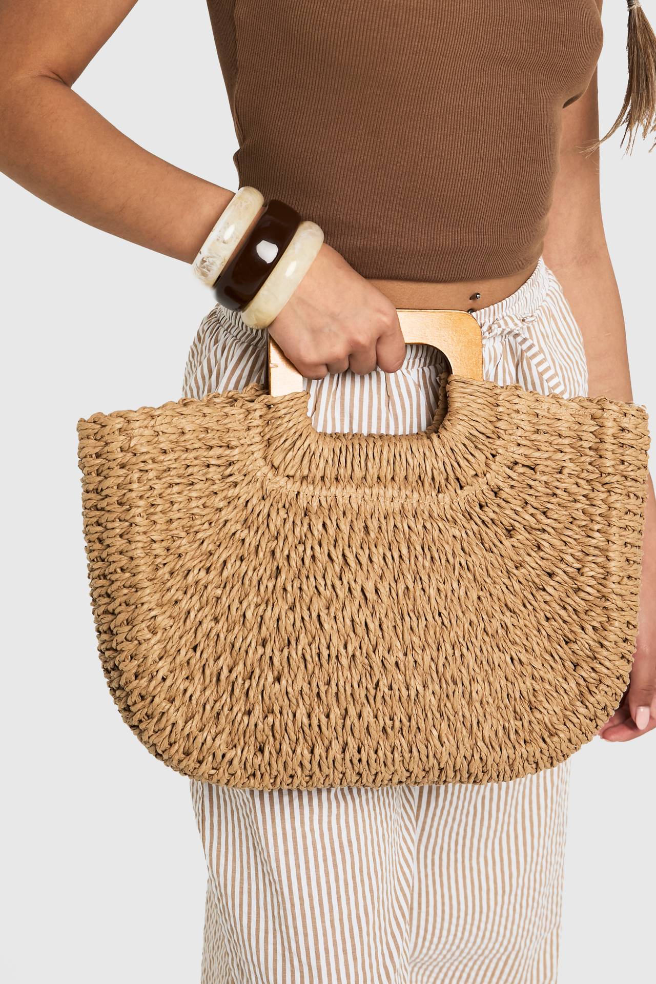 Aurelia Woven Top-Handle Bag