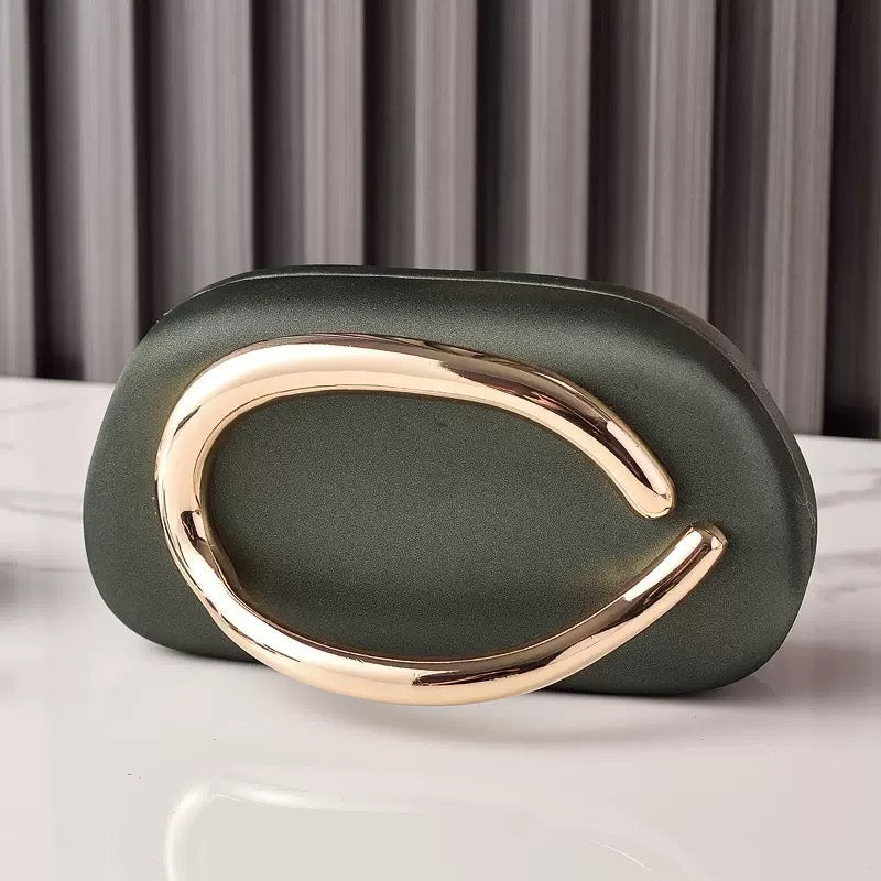 Olive Luxe Clutch Bag