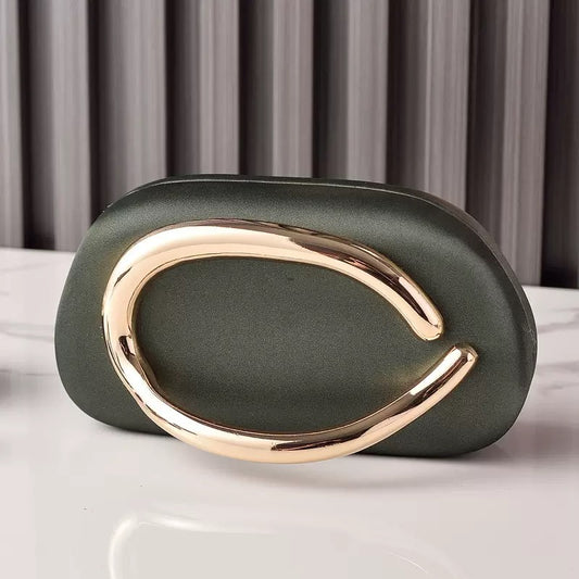 Olive Luxe Clutch Bag