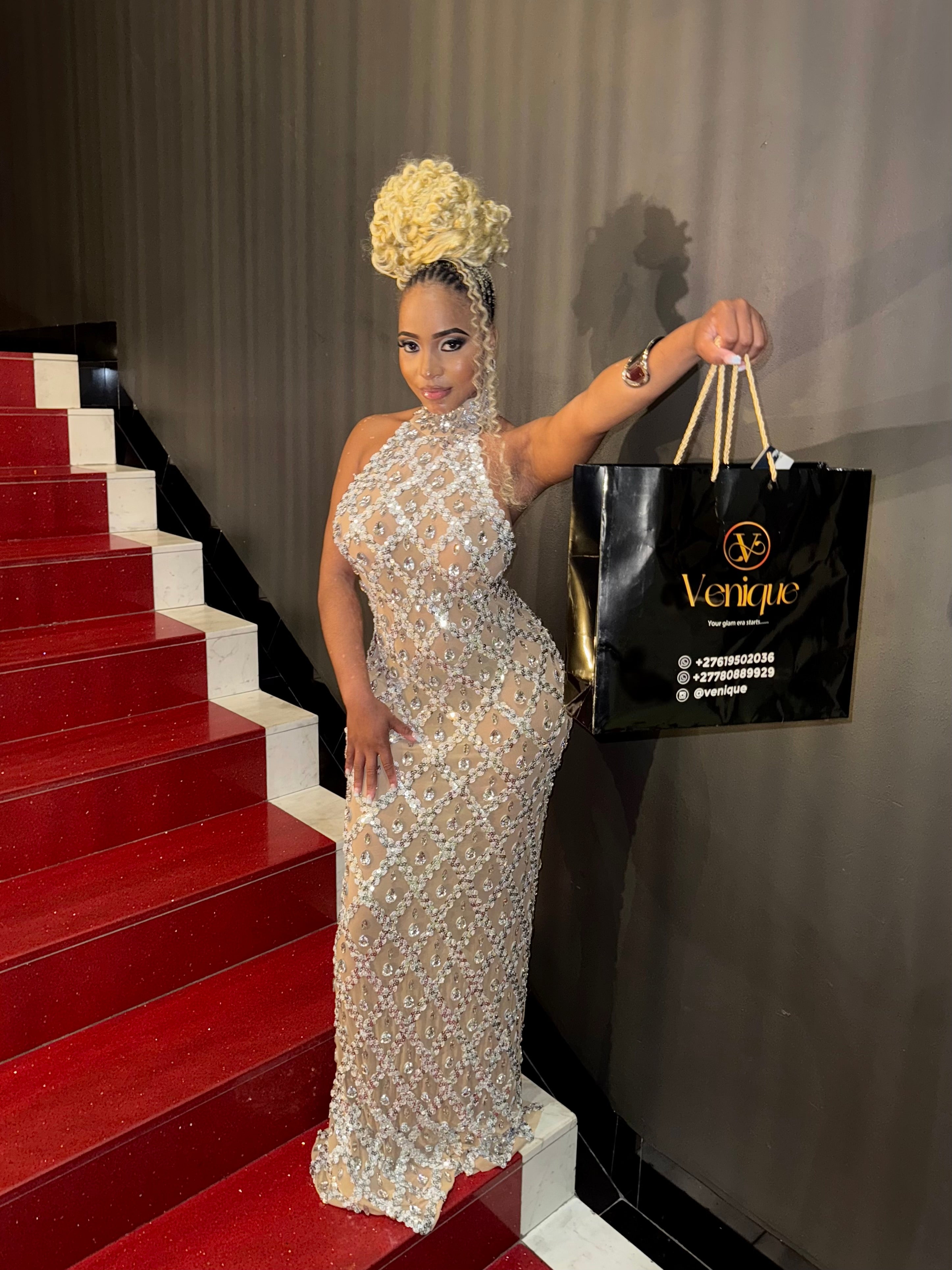 Rhinestone Crystal Maxi
Dress