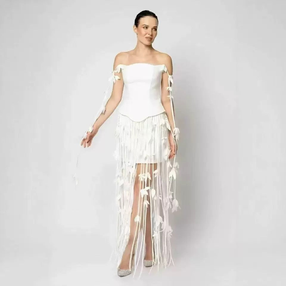 Isla Bandage Fringe Maxi Dress