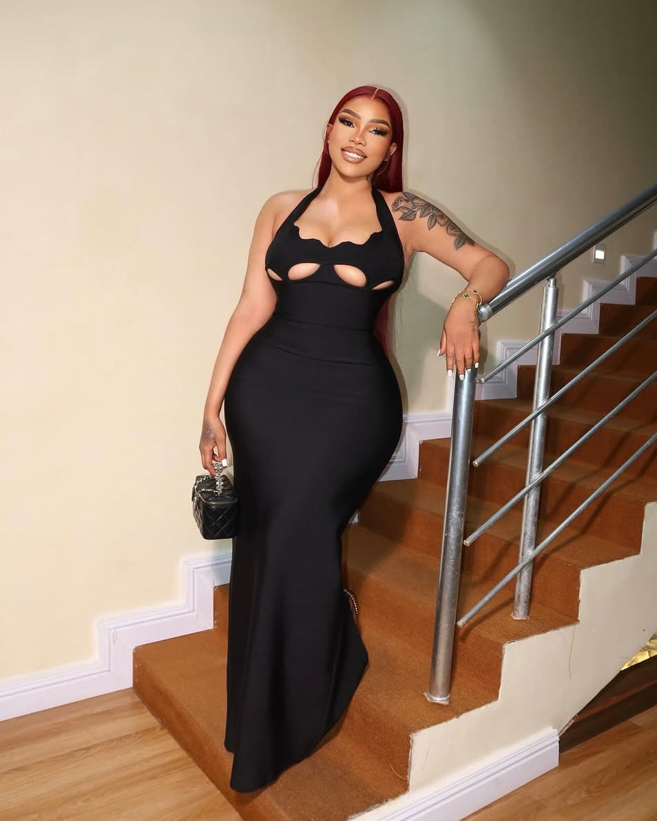 Noir Allure Maxi Dress
