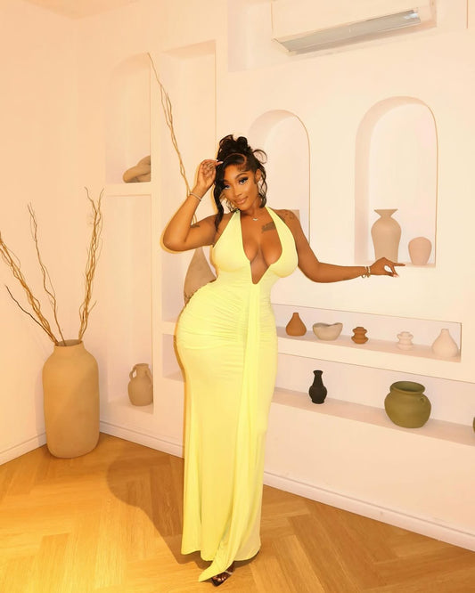 Lemon Glow Maxi Dress