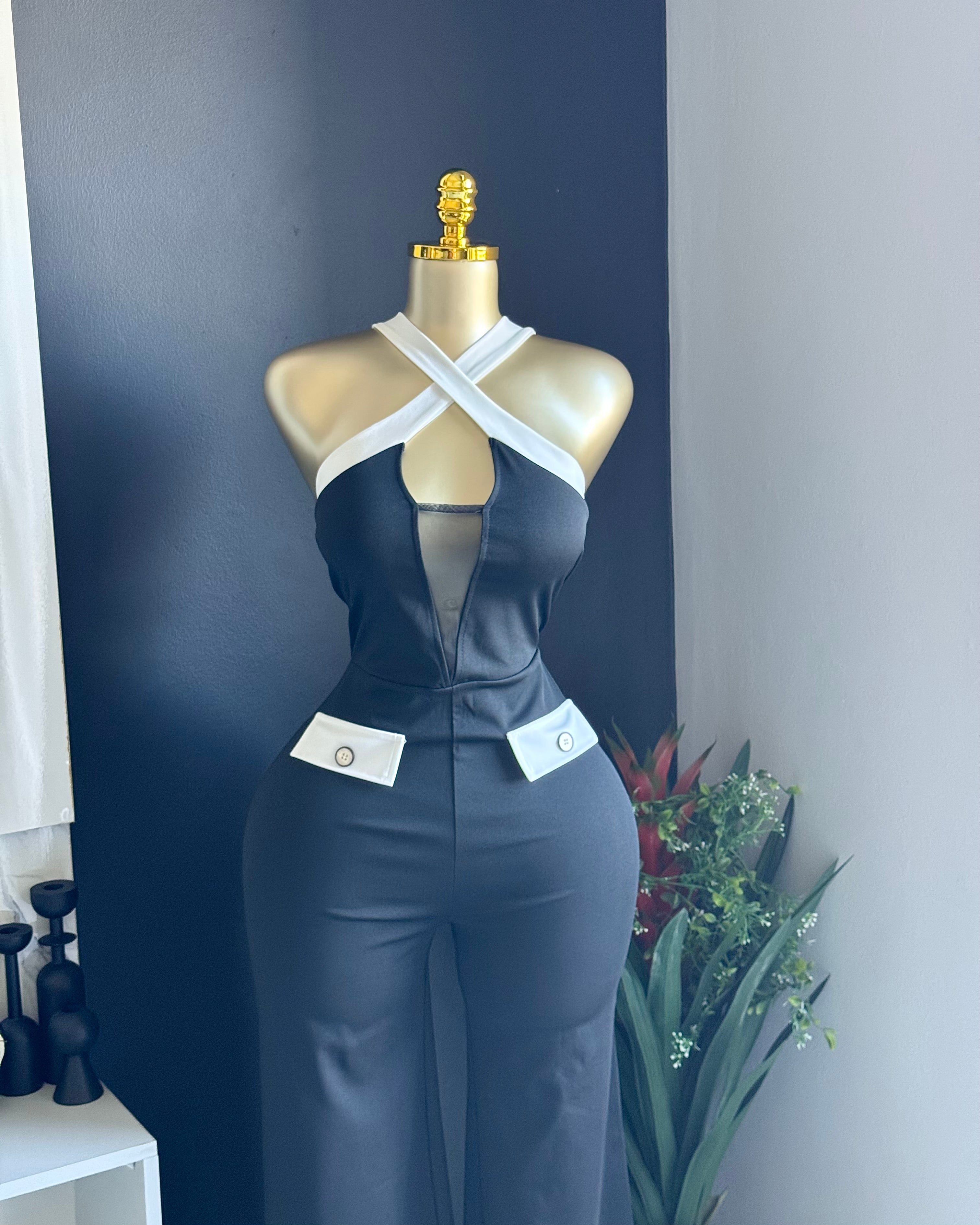 Noir Luxe Cut-Out Jumpsuit