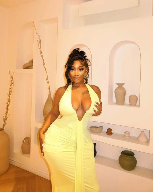 Lemon Glow Maxi Dress