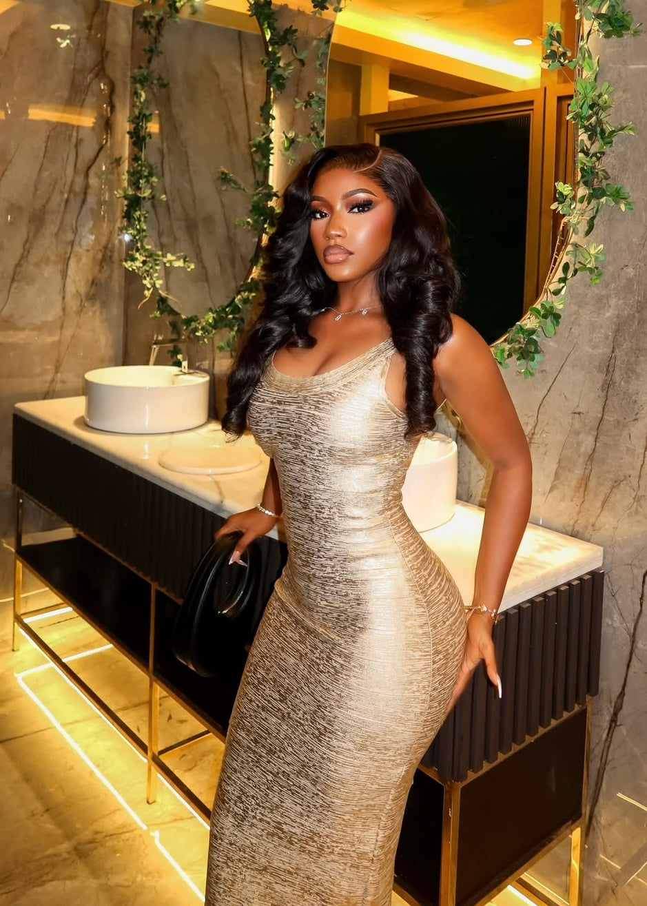 Champagne Glow Maxi Dress