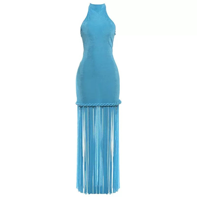 Azure Fringe Maxi Dr