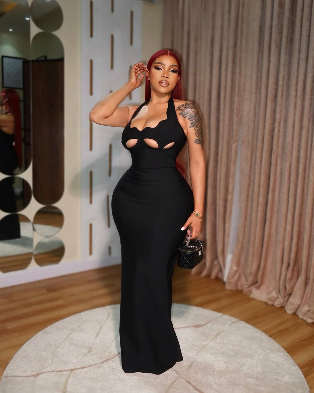 Noir Allure Maxi Dress