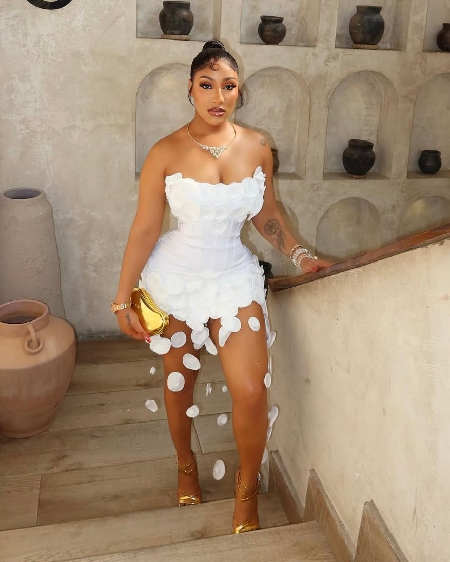 Birthday Babe Petal Corset Mini Dress
