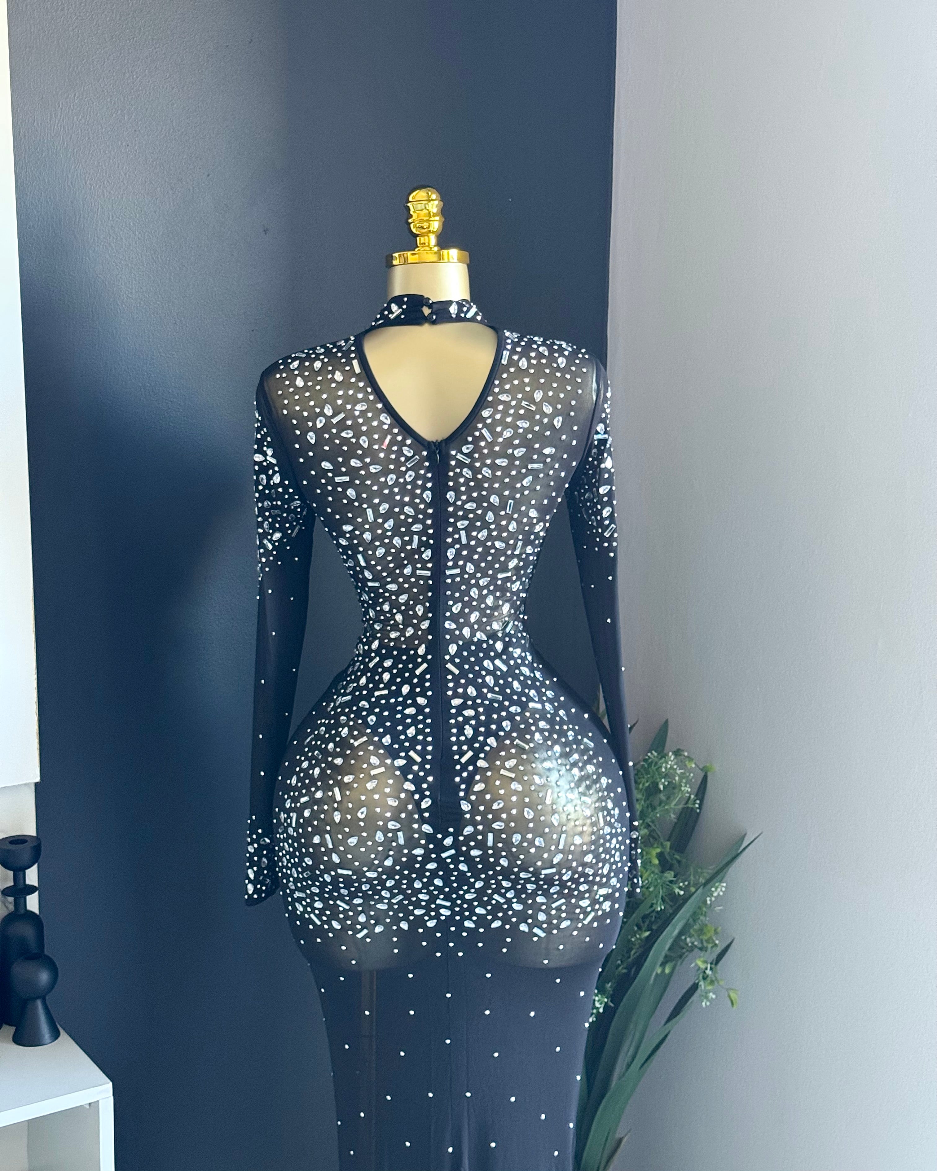 Midnight Crystal Gown