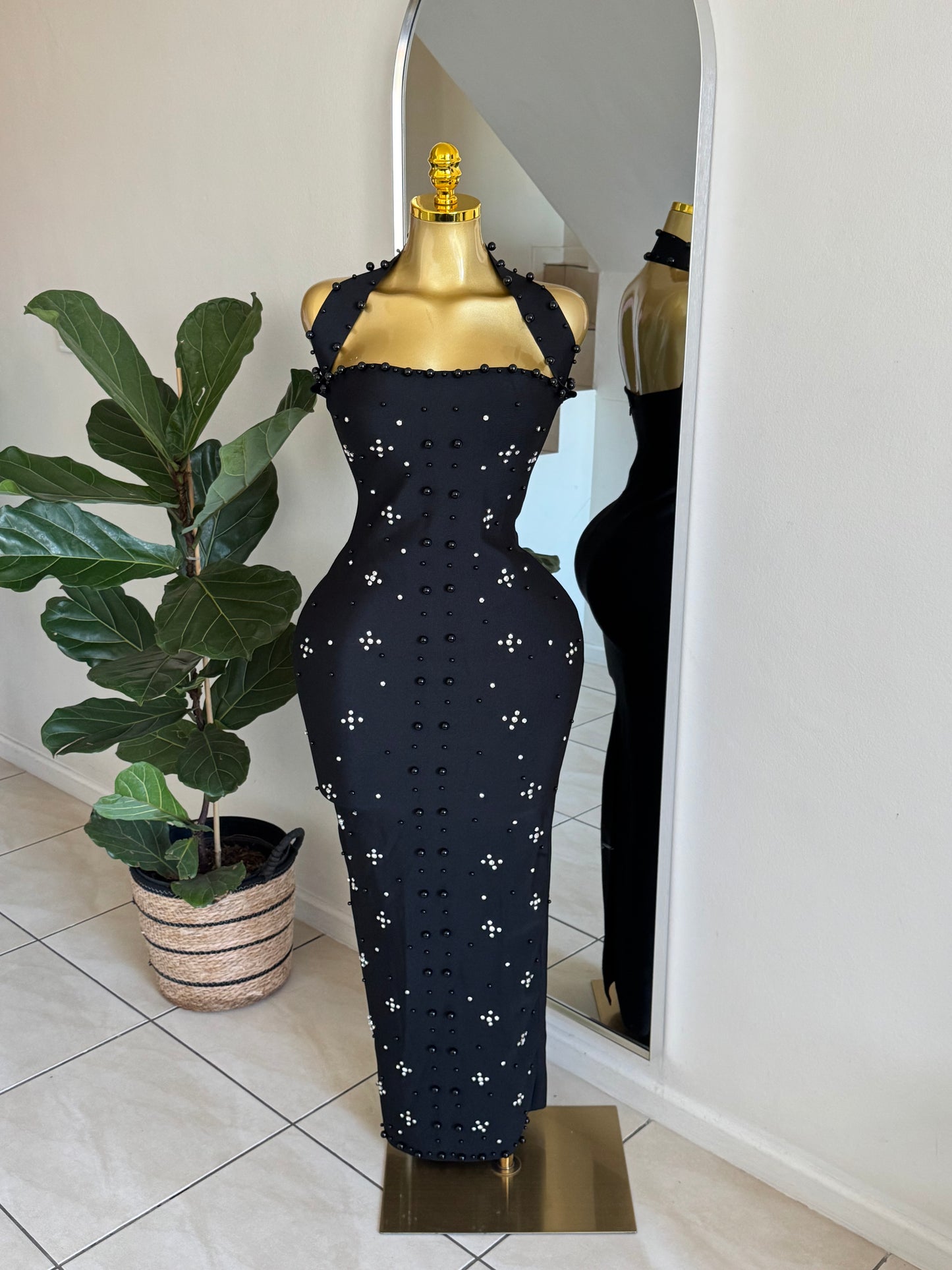 Pearl Bandage Maxi Dress
