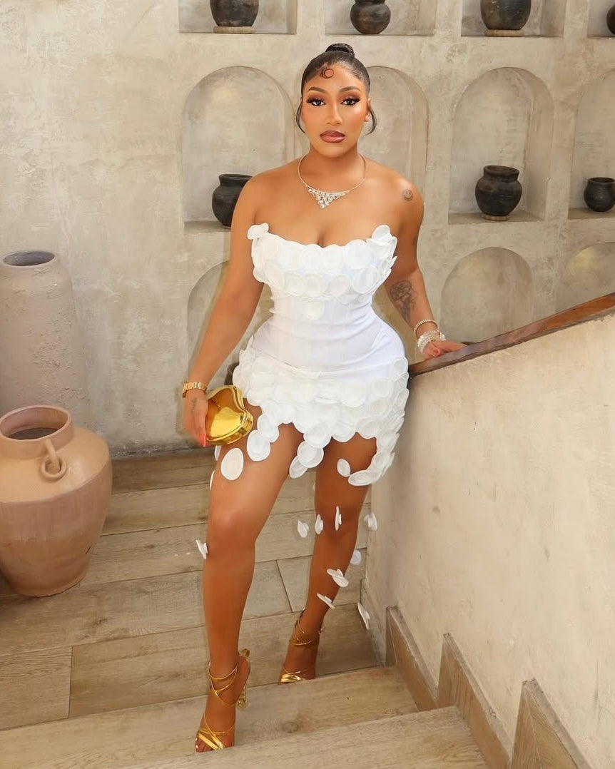Birthday Babe Petal Corset Mini Dress