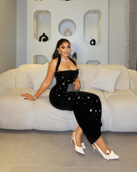 Celeste Sequin Velvet Gown