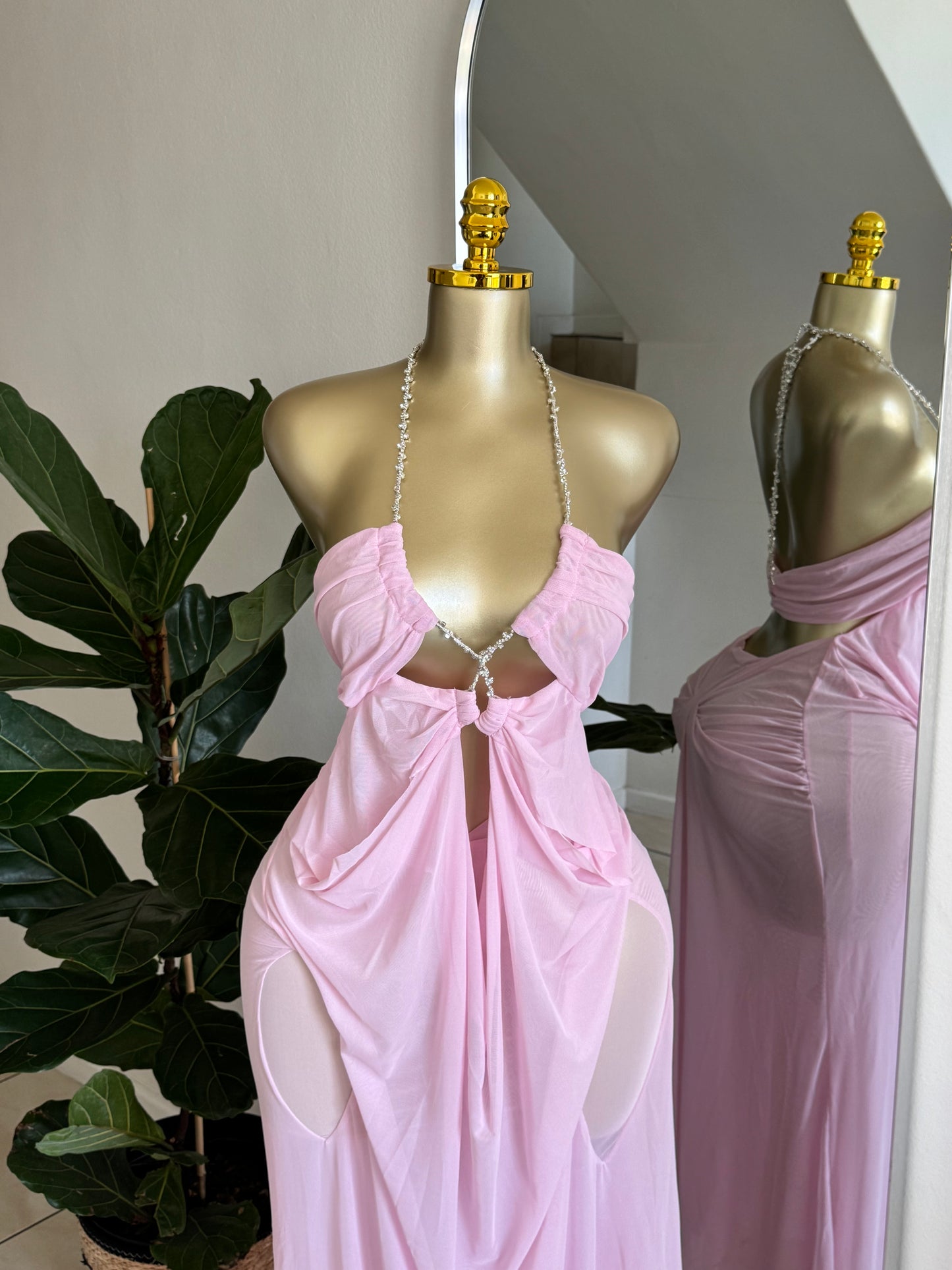 Crystal Drape Maxi Dress