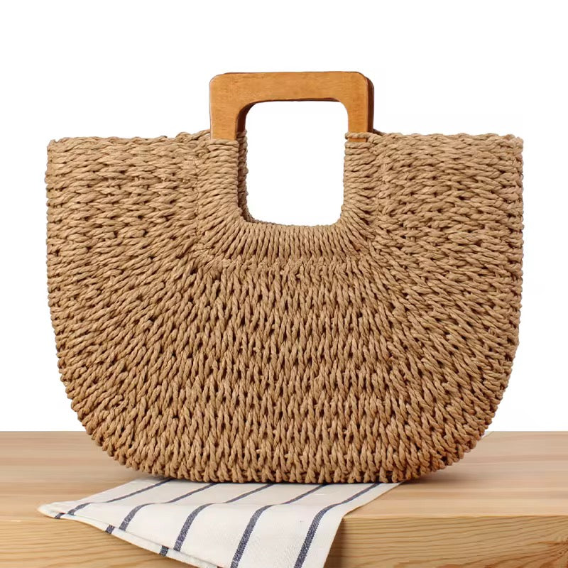 Aurelia Woven Top-Handle Bag