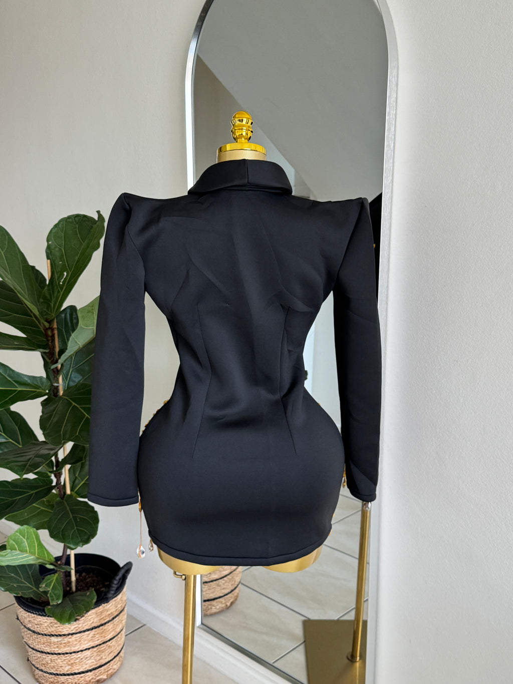 Golden Drip Blazer Mini Dress