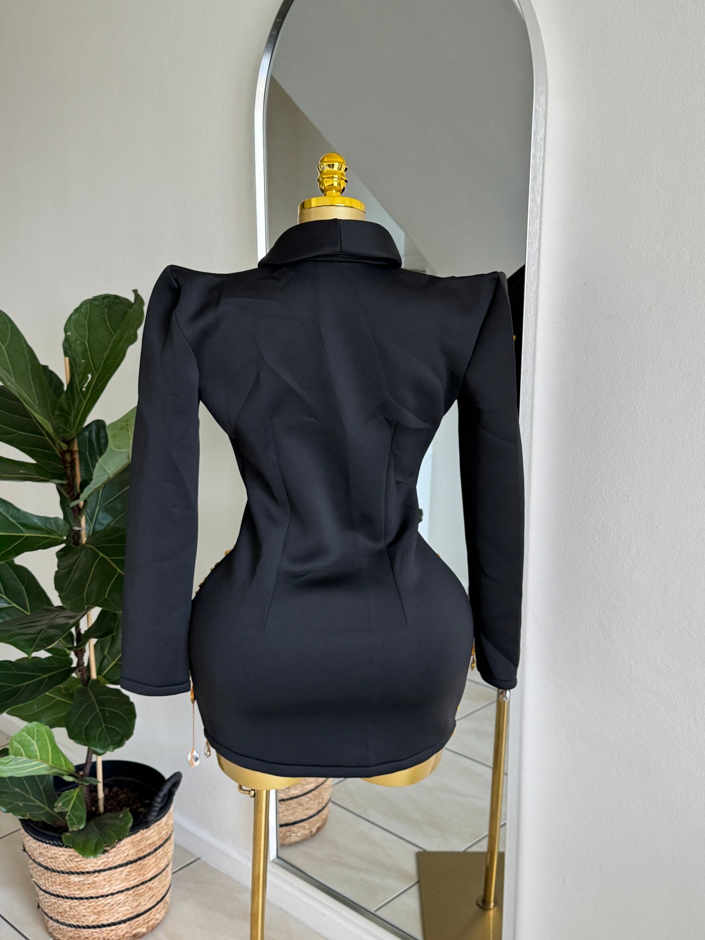 Golden Drip Blazer Mini Dress