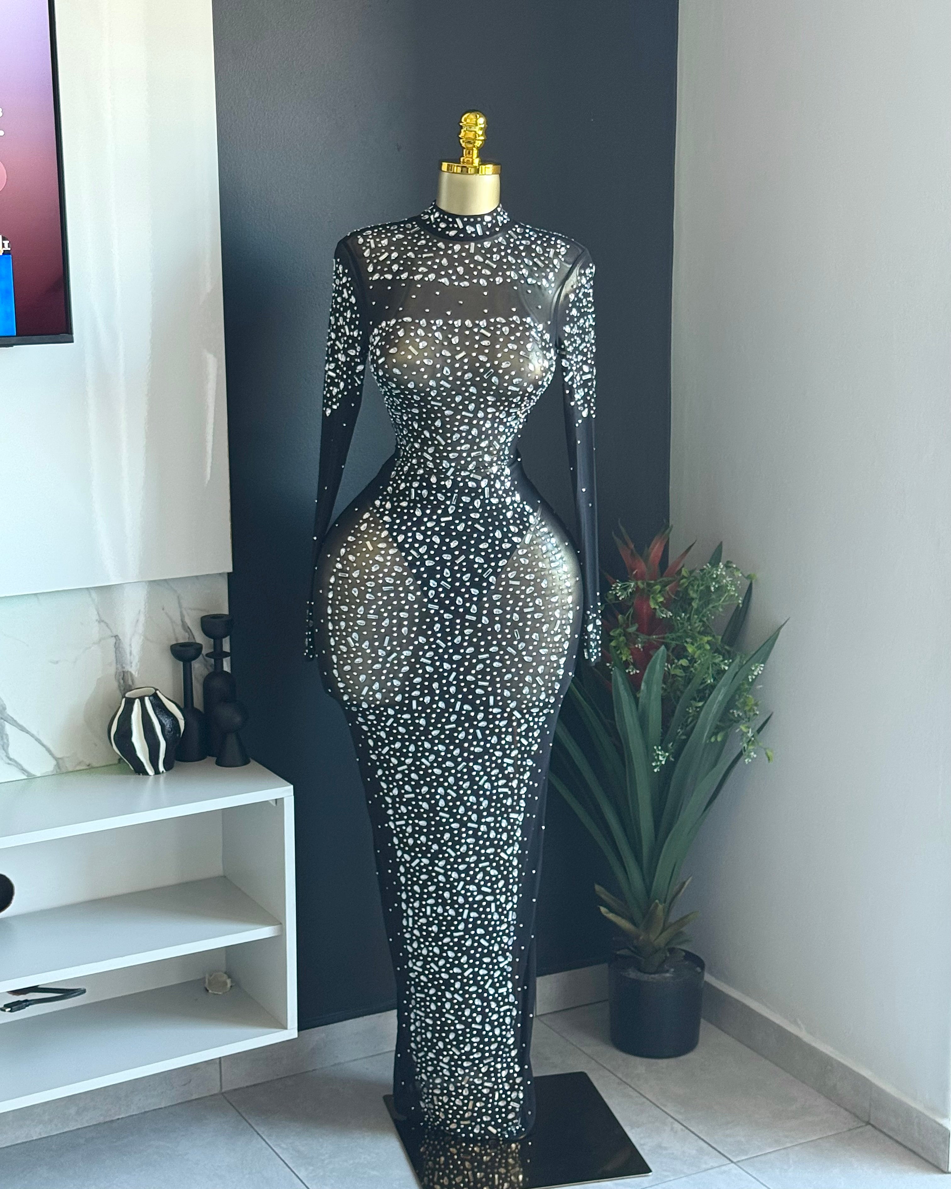 Midnight Crystal Gown