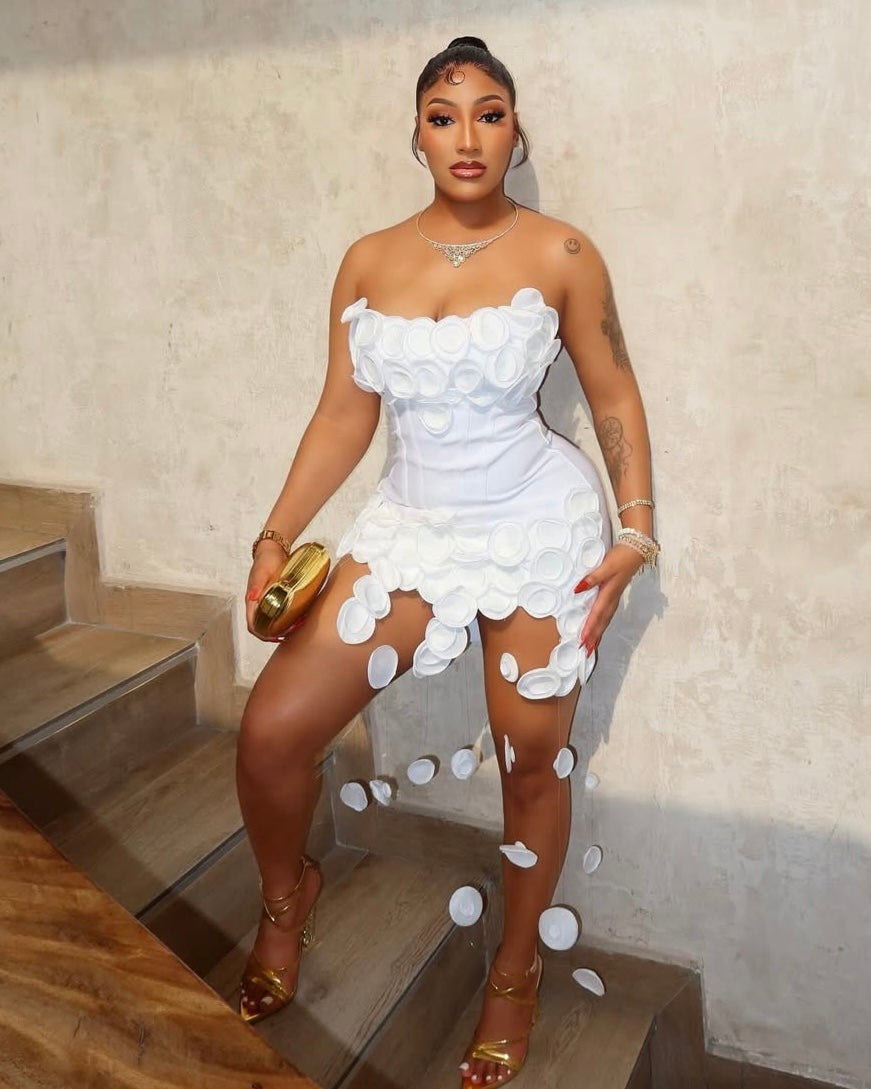 Birthday Babe Petal Corset Mini Dress
