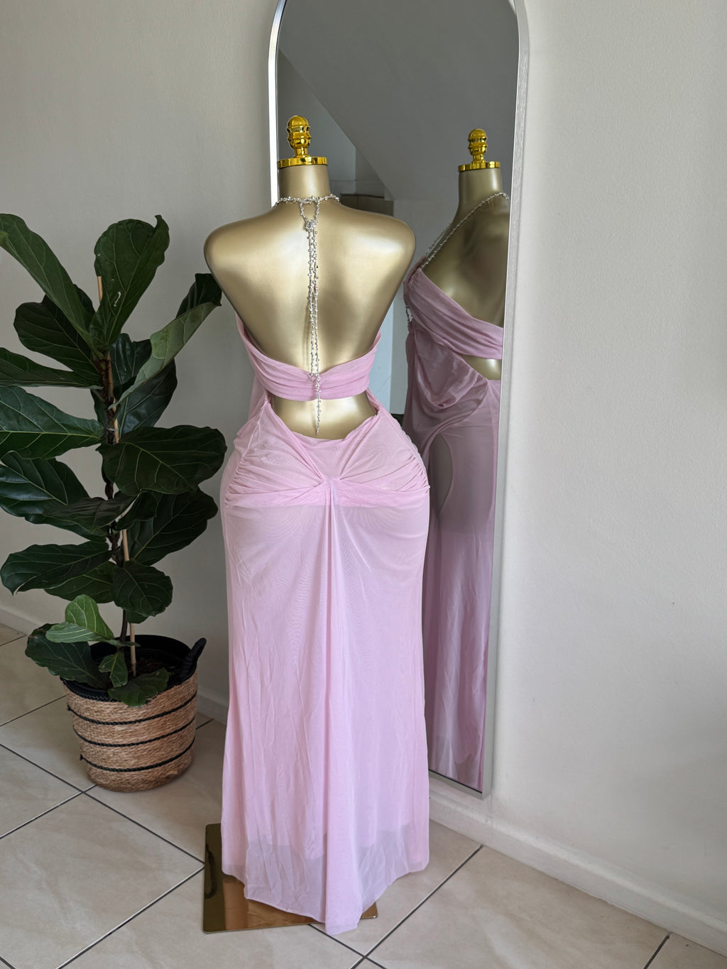 Crystal Drape Maxi Dress