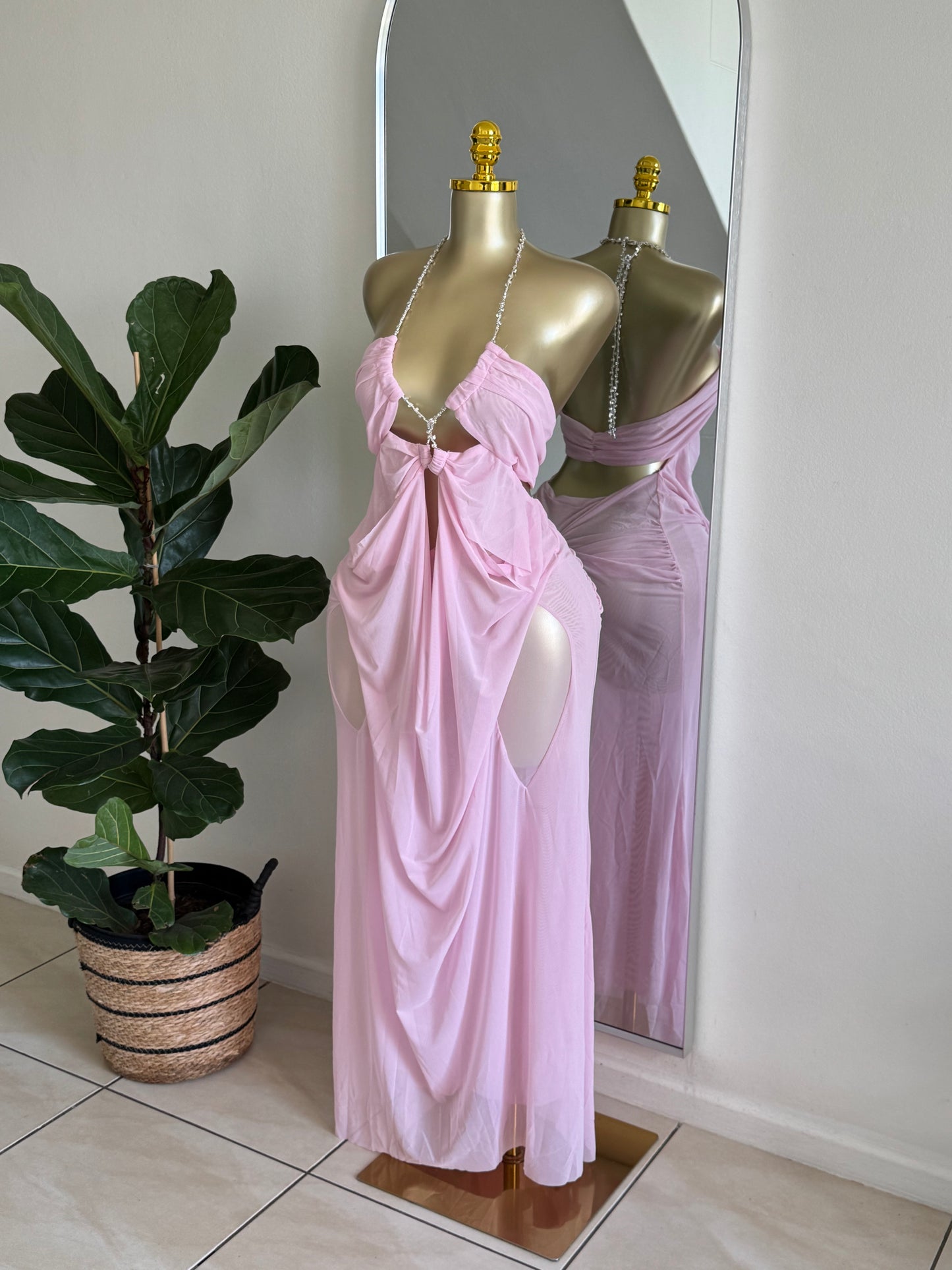 Crystal Drape Maxi Dress