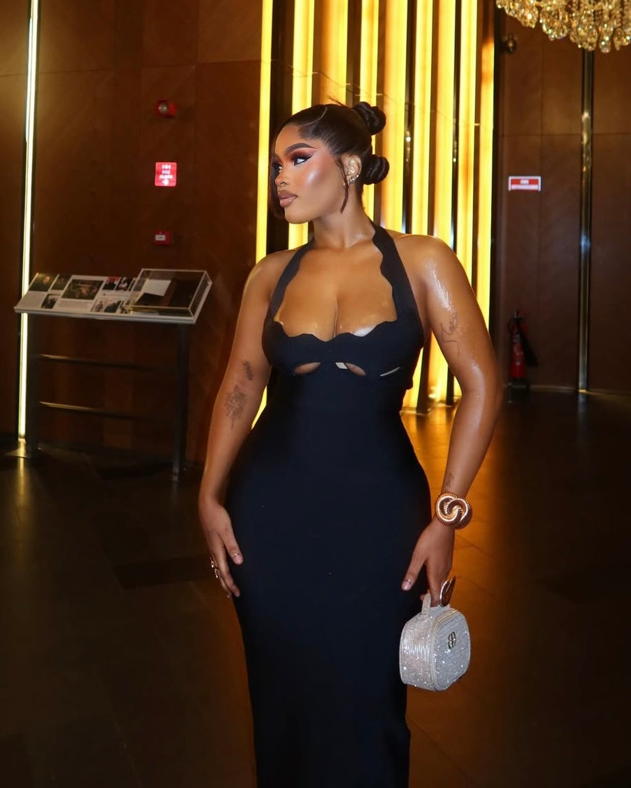 Noir Allure Maxi Dress