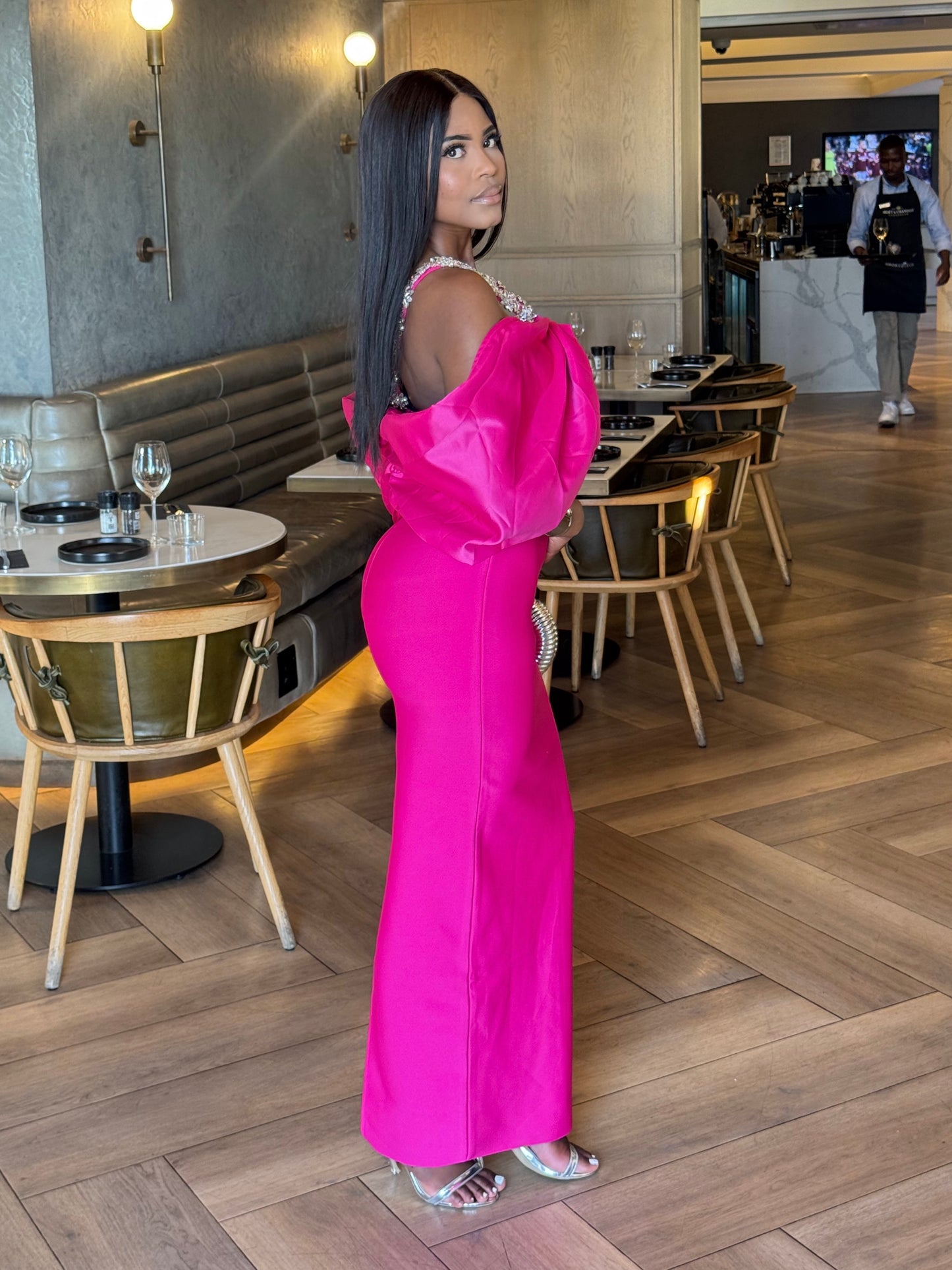 Yuri Bandage Gown – Hot Pink Maxi Dress