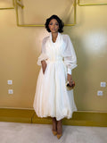 Aurelia Ivory Puff Sleeve Midi Dress