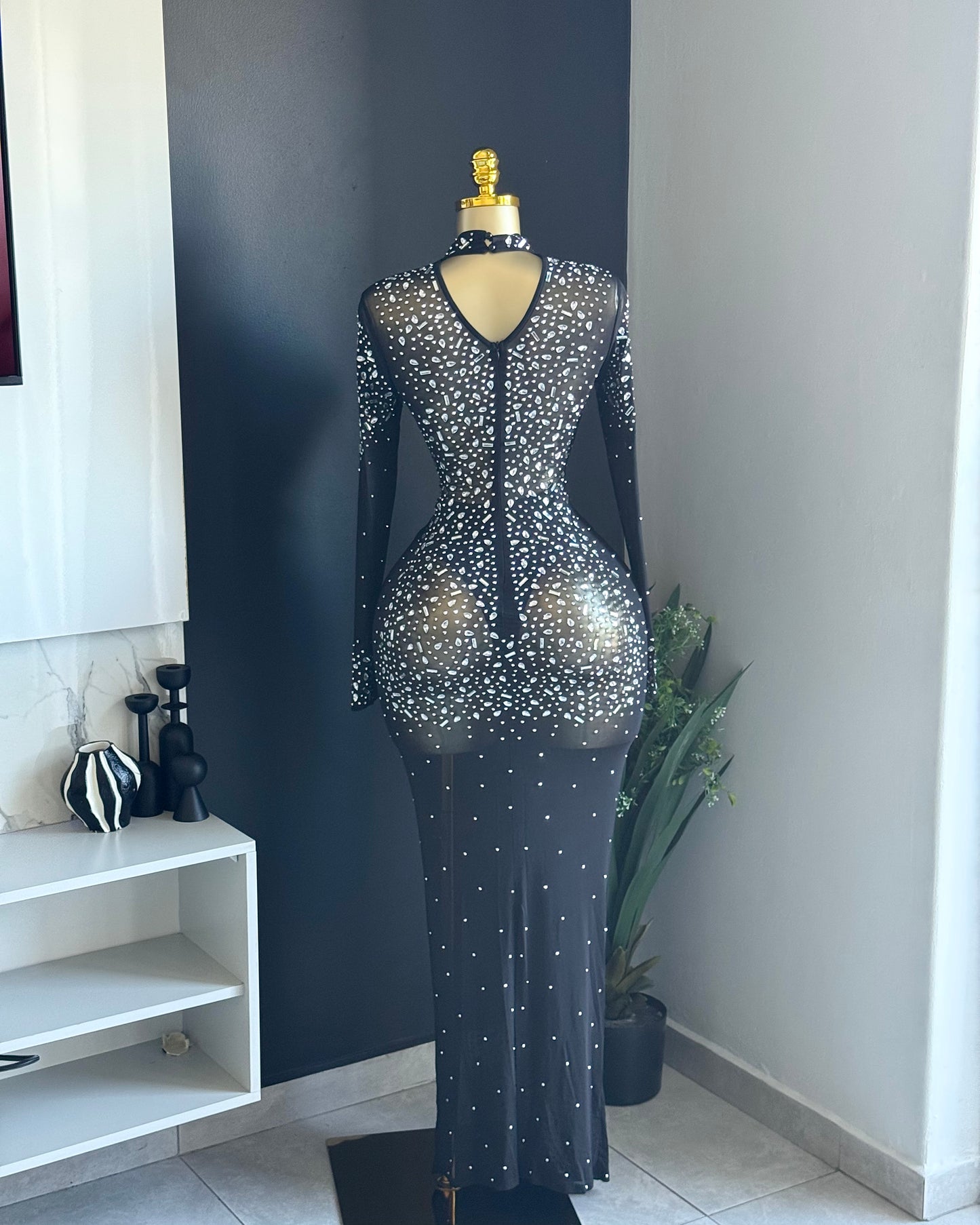 Midnight Crystal Gown