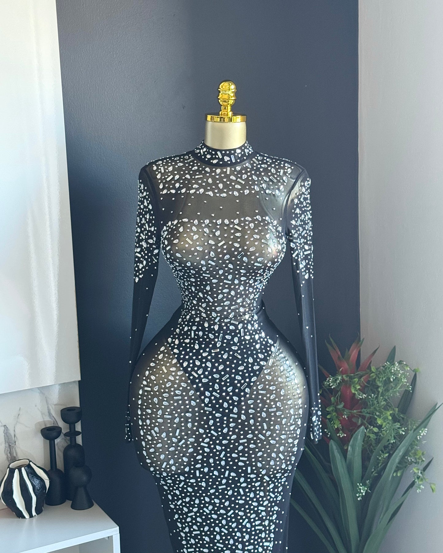 Midnight Crystal Gown