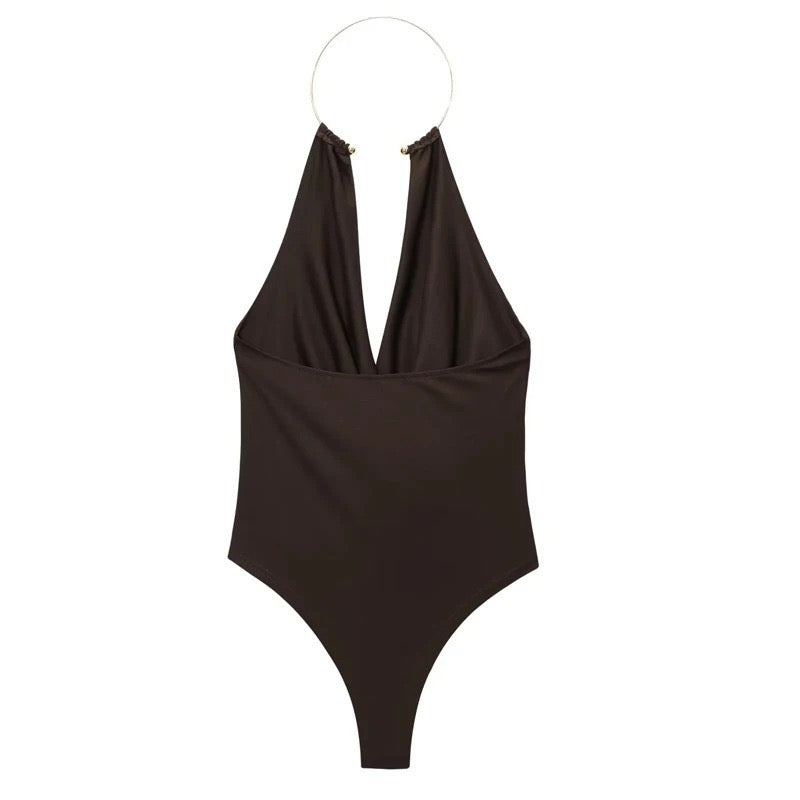 Nyla Gold Ring Bodysuit Top