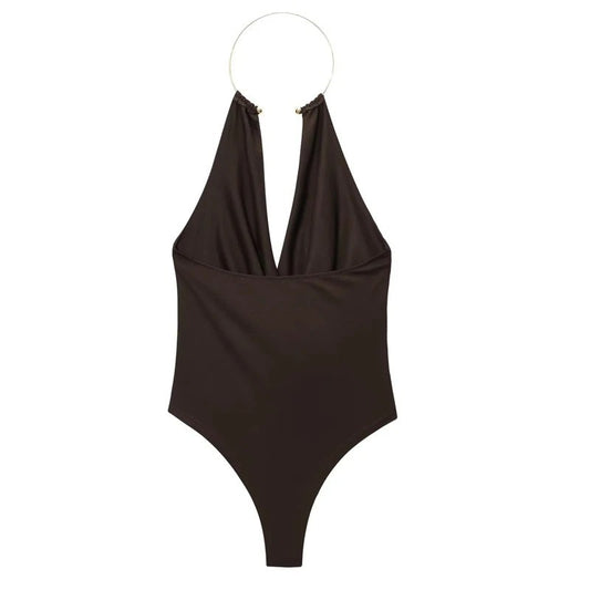 Nyla Gold Ring Bodysuit Top