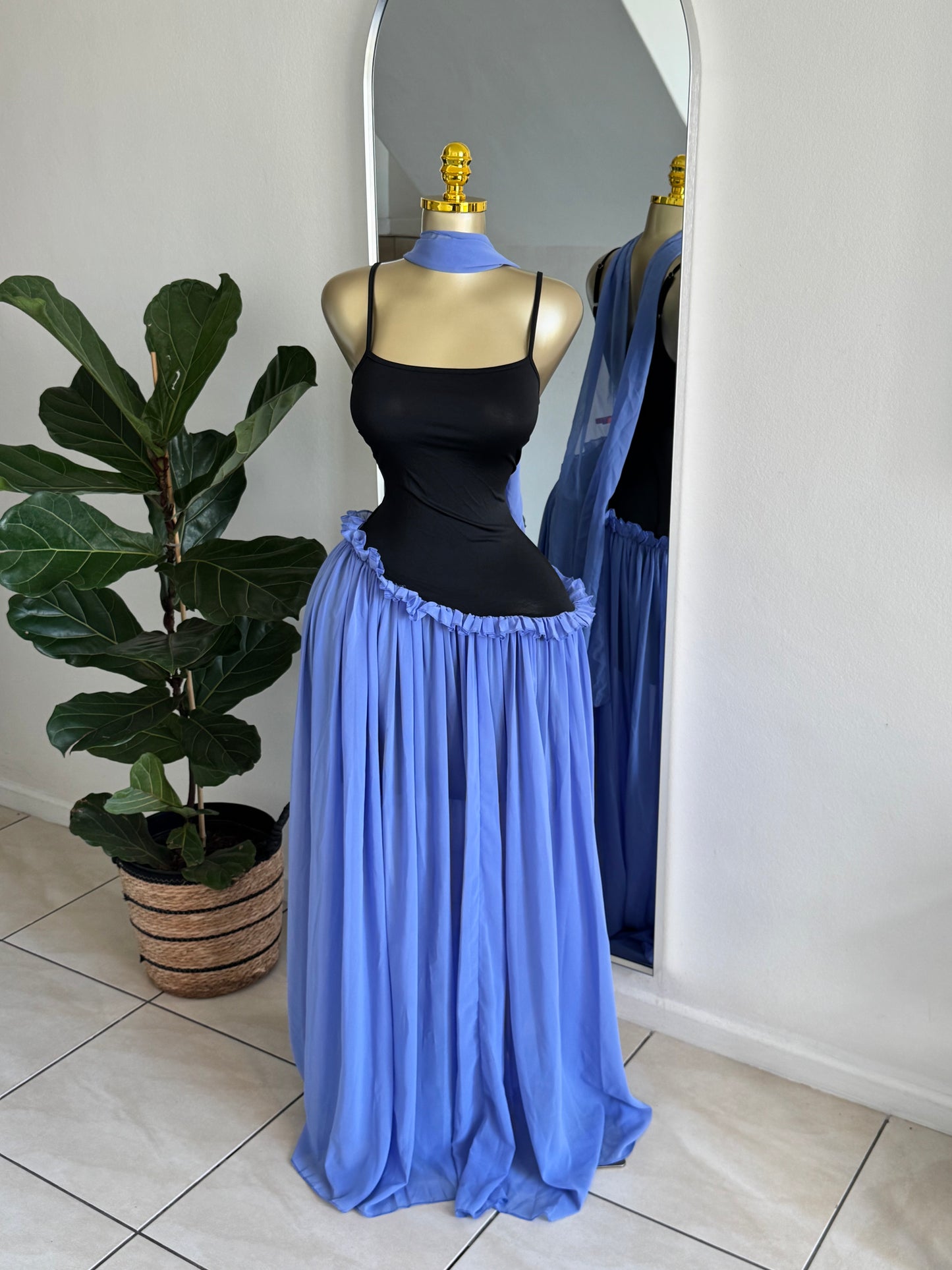 Lilac Contrast Maxi Dress