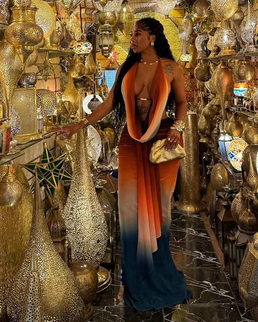 Venique Sunset Ombre Maxi Dress