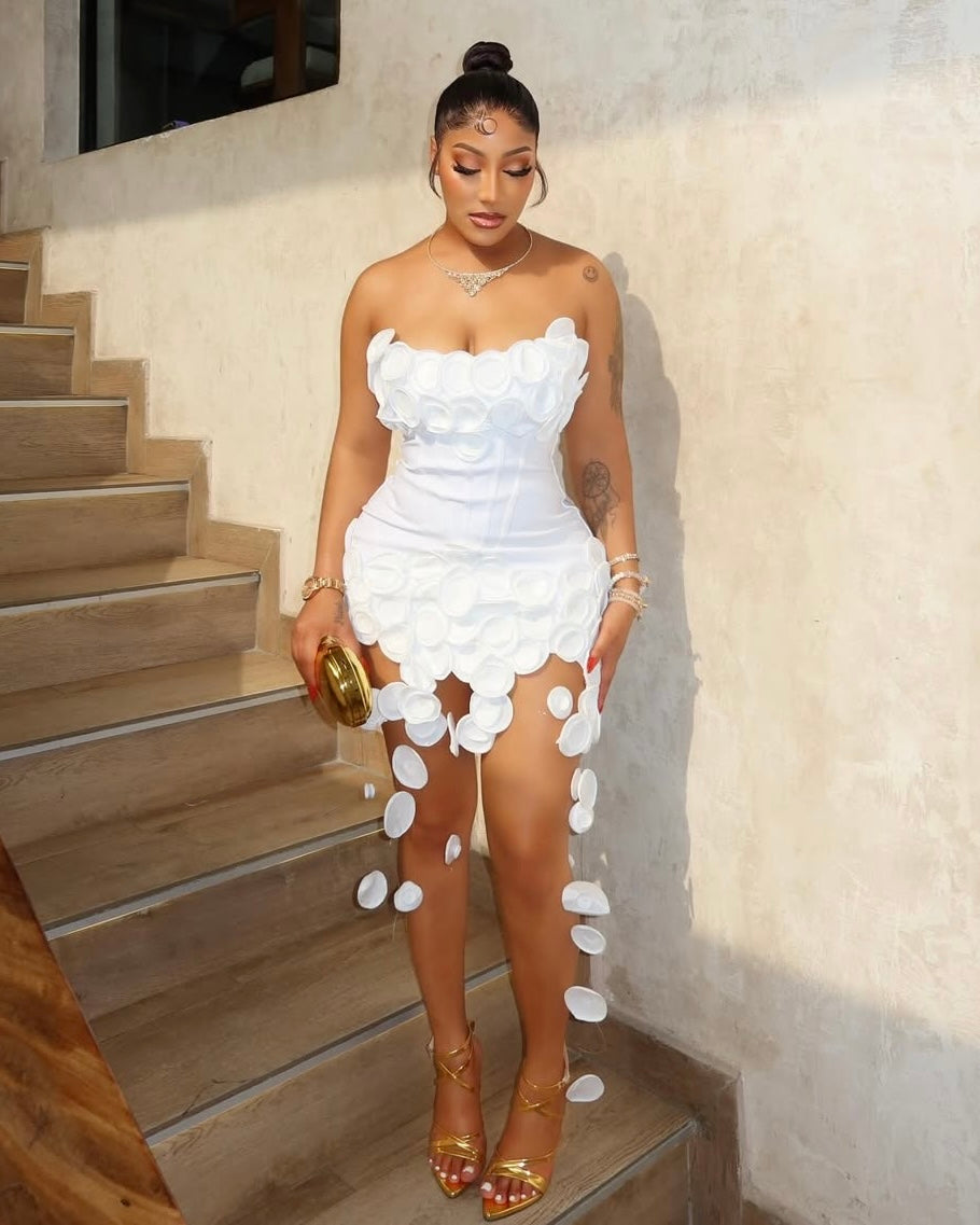 Birthday Babe Petal Corset Mini Dress
