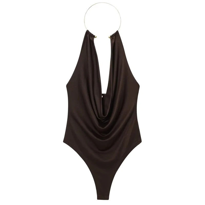 Nyla Gold Ring Bodysuit Top