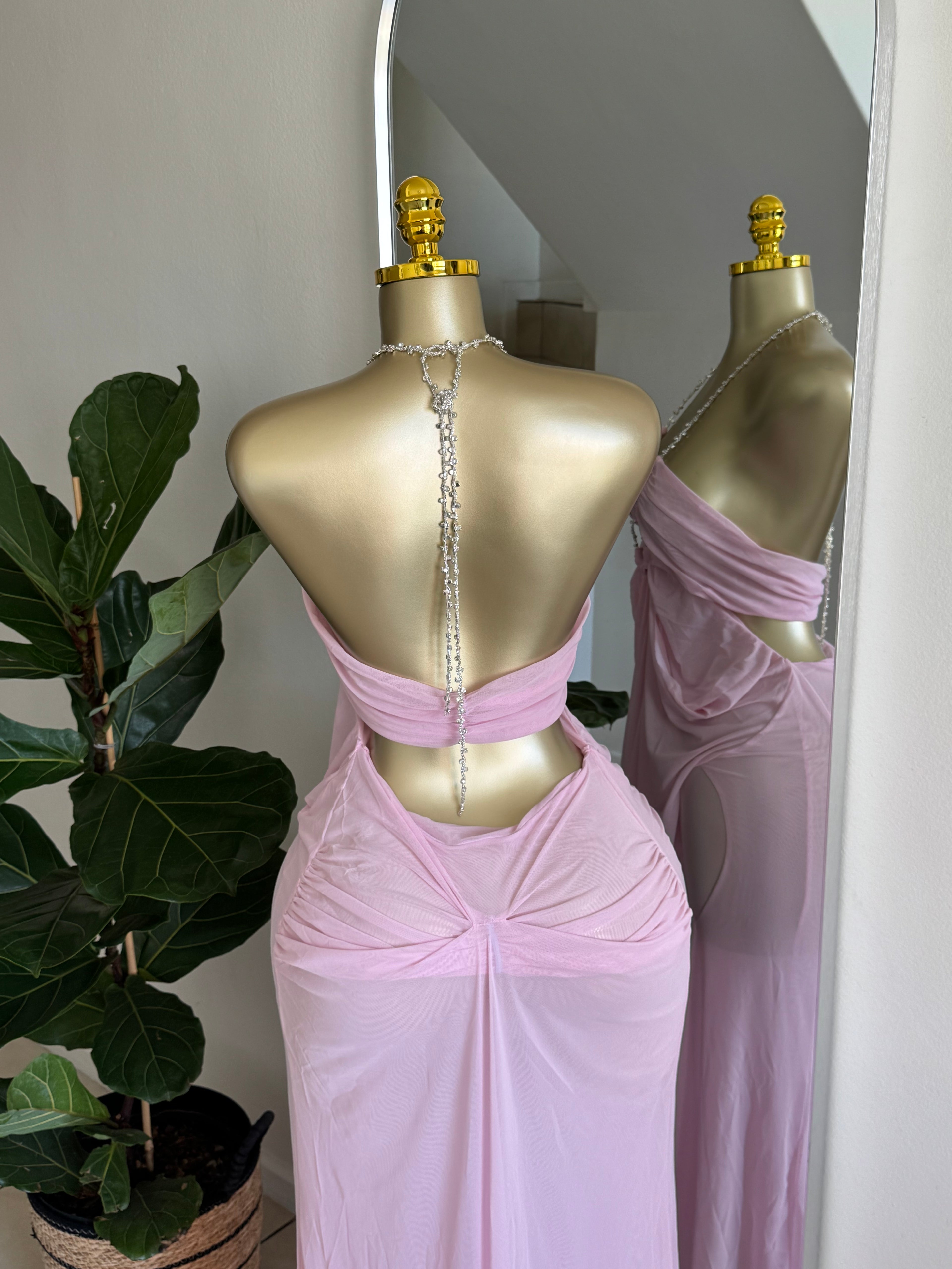 Crystal Drape Maxi Dress