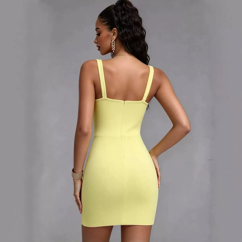 Tiziana Yellow Sequin Mini Dress