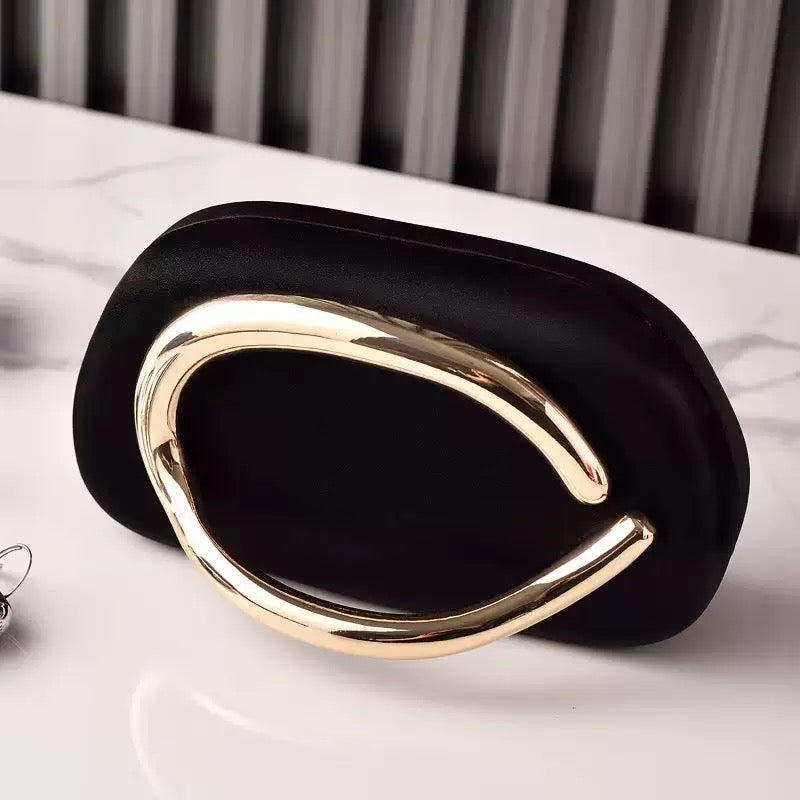 Zaria Sculpted Gold Clutch