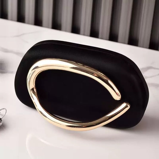 Zaria Sculpted Gold Clutch