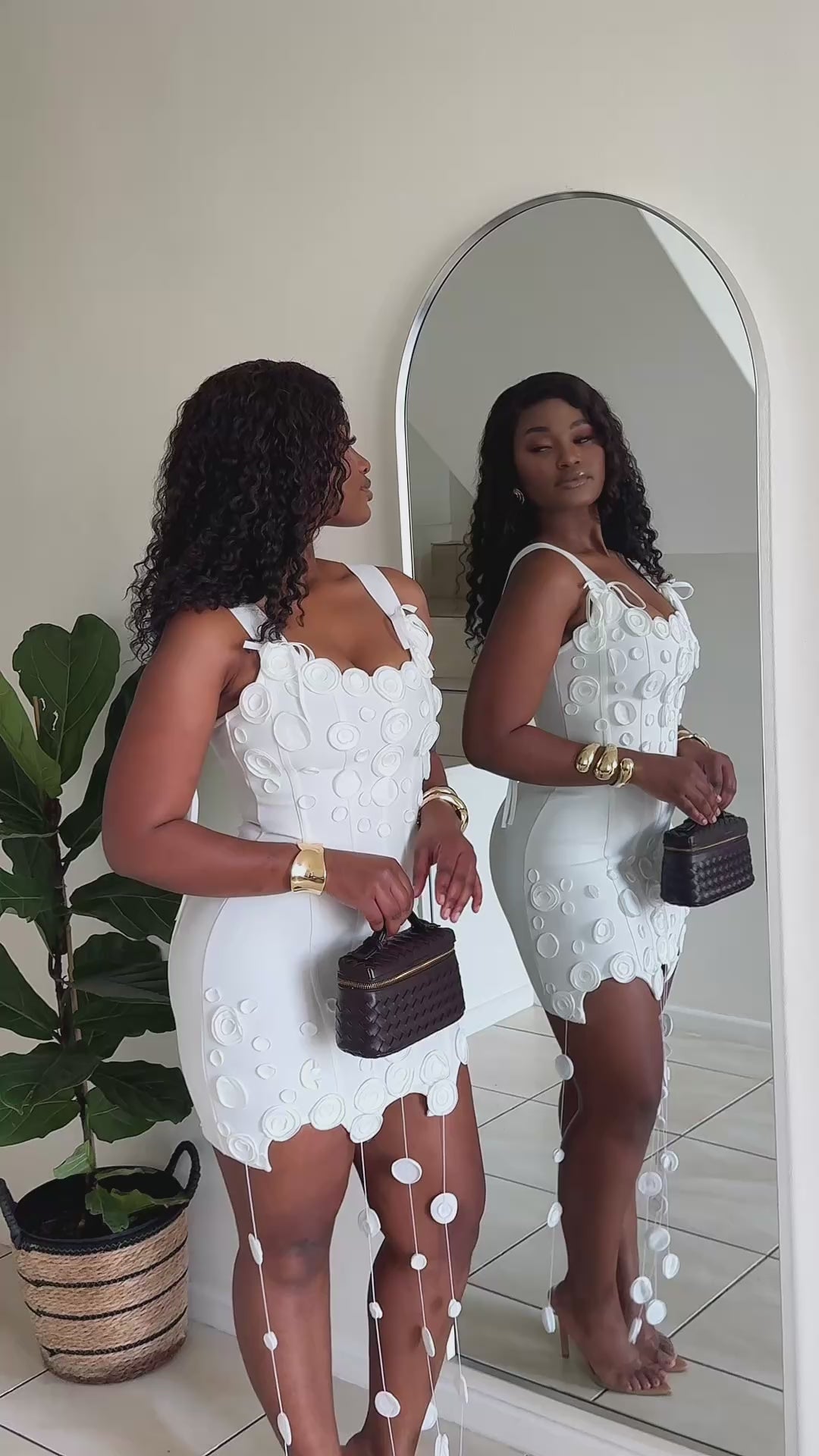 Odette Petal Bandage Mini Dress
